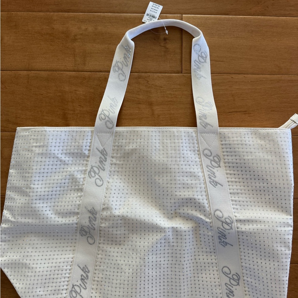 PINK Victoria's Secret jeweled White Tote Bag